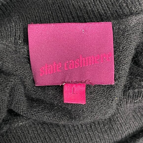 State Cashmere Women's Black Turtle Neck 100% Cashmere Sweater Size Large - Picture 6 of 8